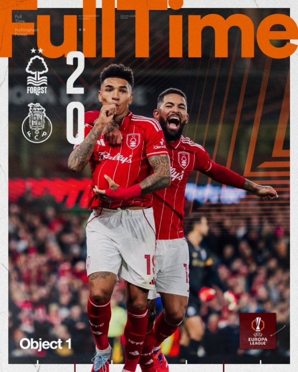 收尾10场不堪！诺丁汉丛林2-0波尔图，怀特、伊戈尔-热苏斯点射