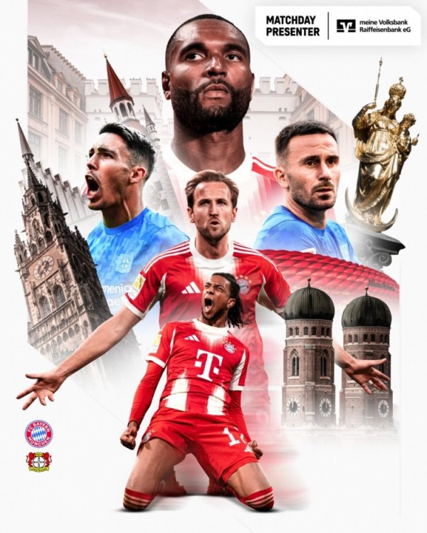 拜仁发布对阵药厂海报：咱们的城市、咱们的球迷、咱们的球场